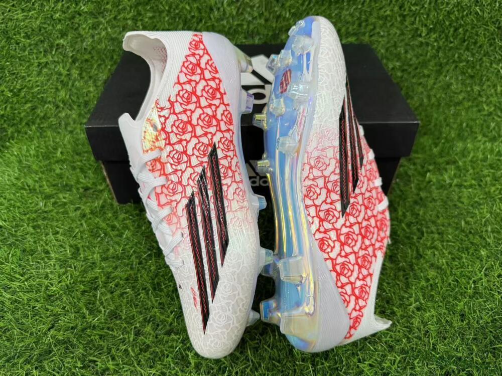 Adidas F50 Elite FG Football Boots - White/Crimson Rose/Black