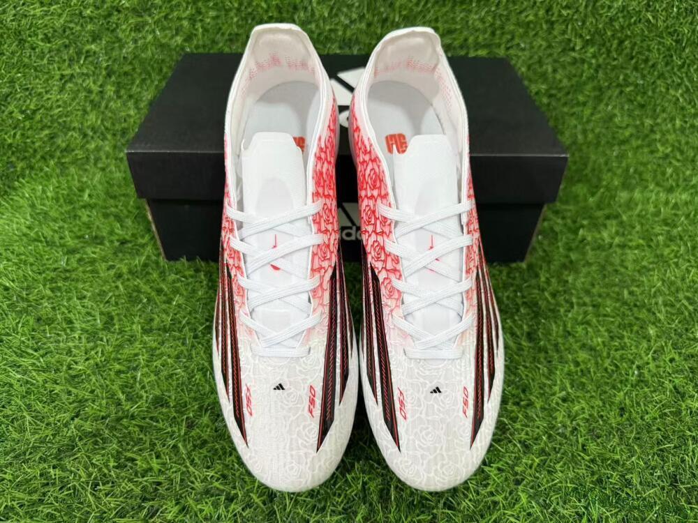 Adidas F50 Elite FG Football Boots - White/Crimson Rose/Black