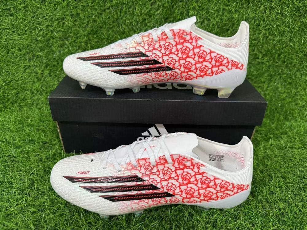 Adidas F50 Elite FG Football Boots - White/Crimson Rose/Black