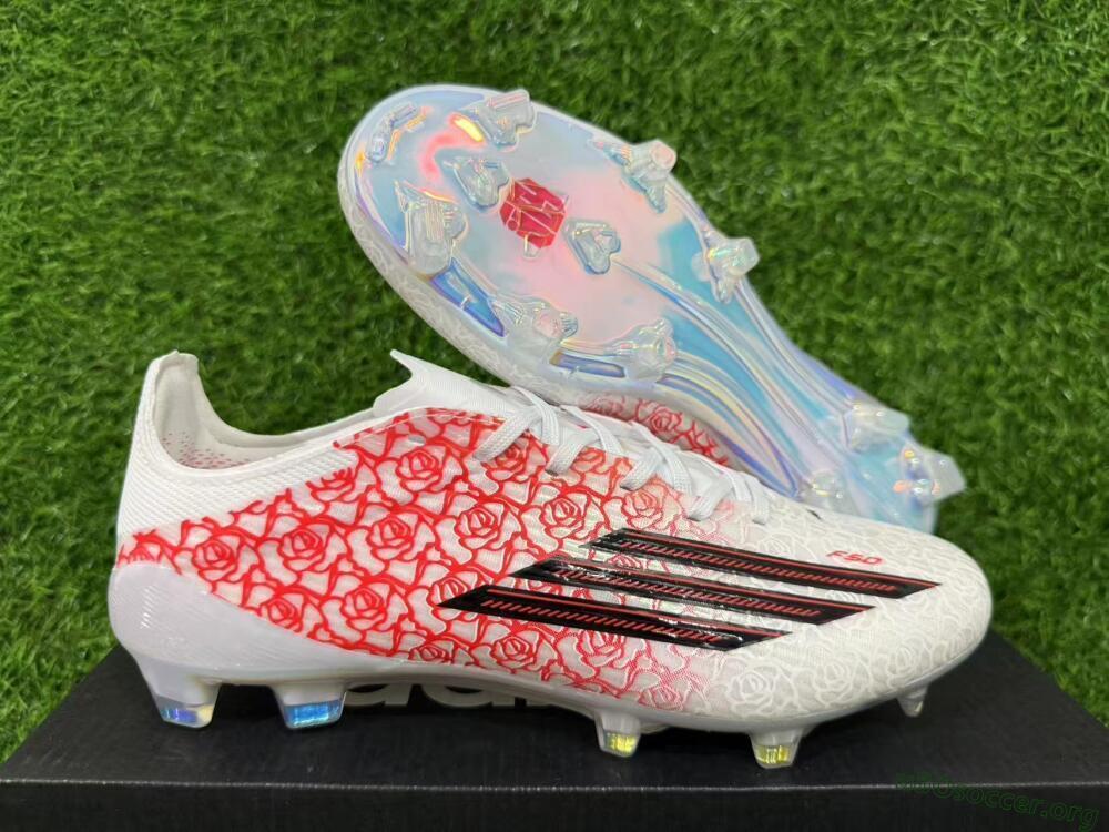 Adidas F50 Elite FG Football Boots - White/Crimson Rose/Black