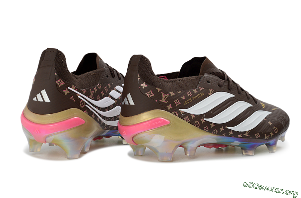 Adidas Predator 26 Elite FG Football Boots - Brown/Vibrant Pink/Metallic Gold 6