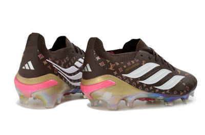 Adidas Predator 26 Elite FG Football Boots - Brown/Vibrant Pink/Metallic Gold