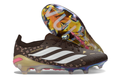 Adidas Predator 26 Elite FG Football Boots - Brown/Vibrant Pink/Metallic Gold