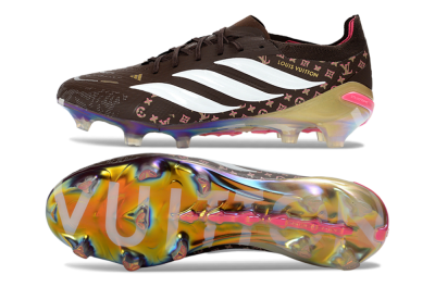 Adidas Predator 26 Elite FG Football Boots - Brown/Vibrant Pink/Metallic Gold