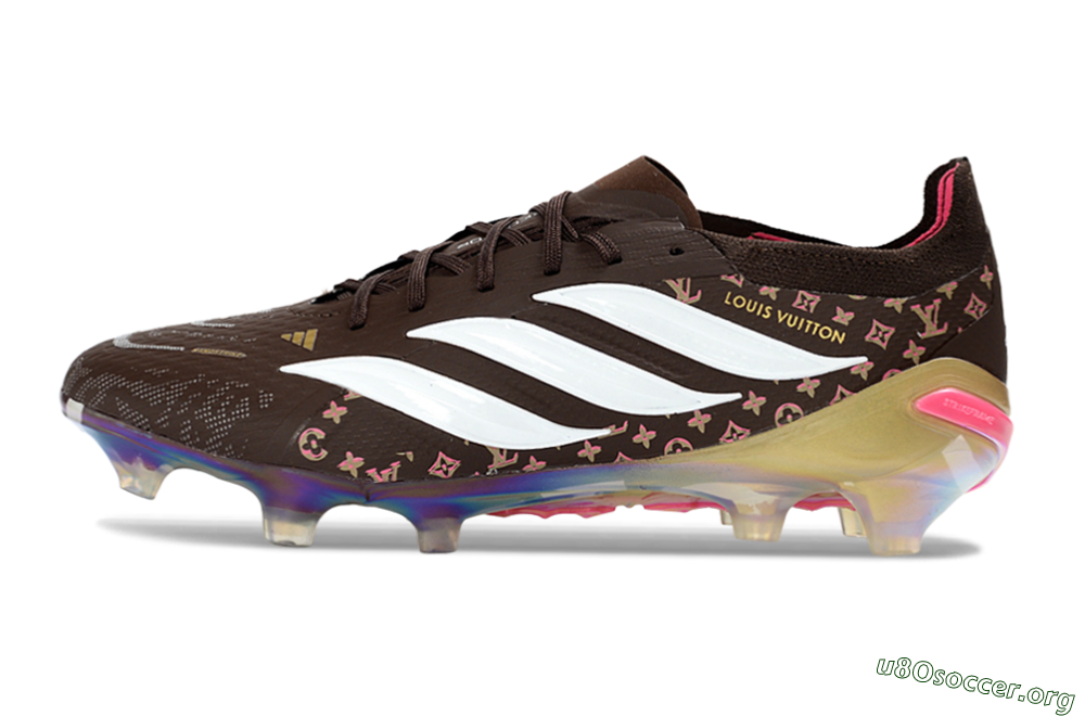 Adidas Predator 26 Elite FG Football Boots - Brown/Vibrant Pink/Metallic Gold 3