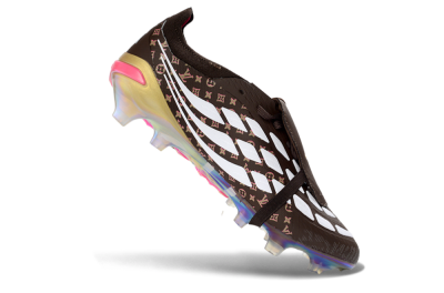 Adidas Predator 26 Elite Fold-Over Tongue FG Football Boots - Brown/Golden Pink/Rainbow