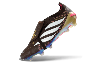 Adidas Predator 26 Elite Fold-Over Tongue FG Football Boots - Brown/Golden Pink/Rainbow