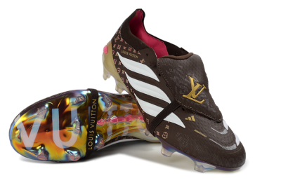 Adidas Predator 26 Elite Fold-Over Tongue FG Football Boots - Brown/Golden Pink/Rainbow