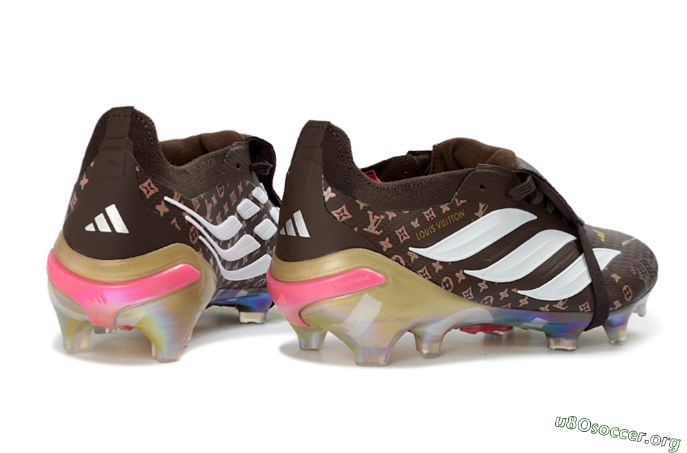 Adidas Predator 26 Elite Fold-Over Tongue FG Football Boots - Brown/Golden Pink/Rainbow 6