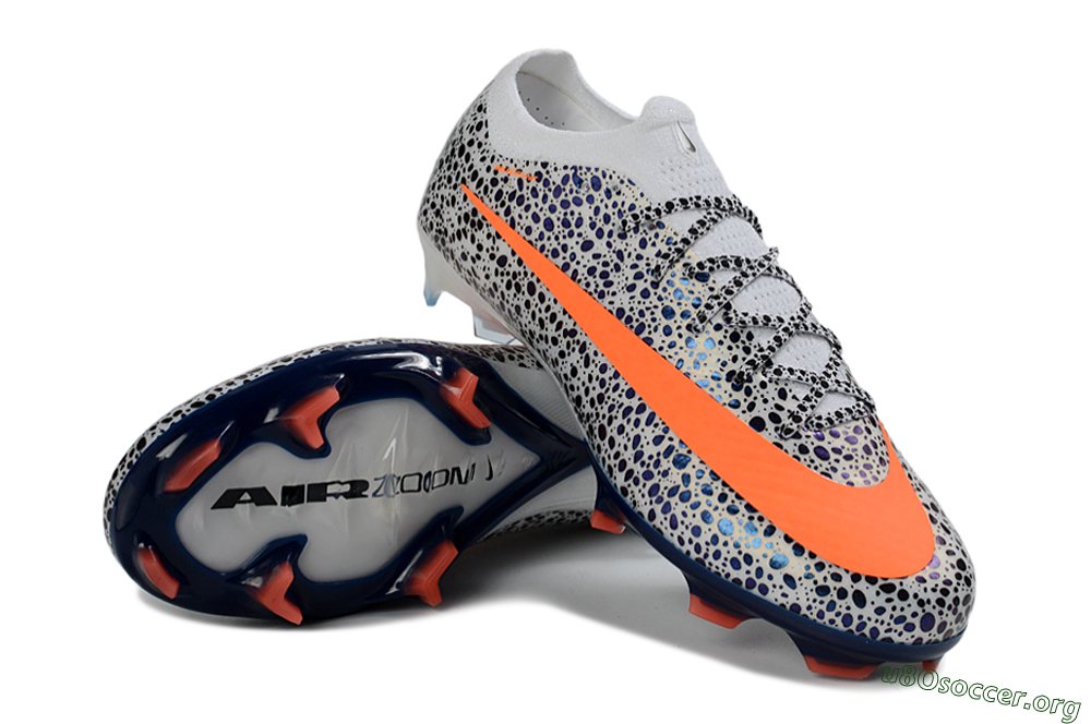Nike Air Zoom Mercurial Vapor 16 Elite FG Football Boots - White/Electric Orange/Sapphire Blue 0