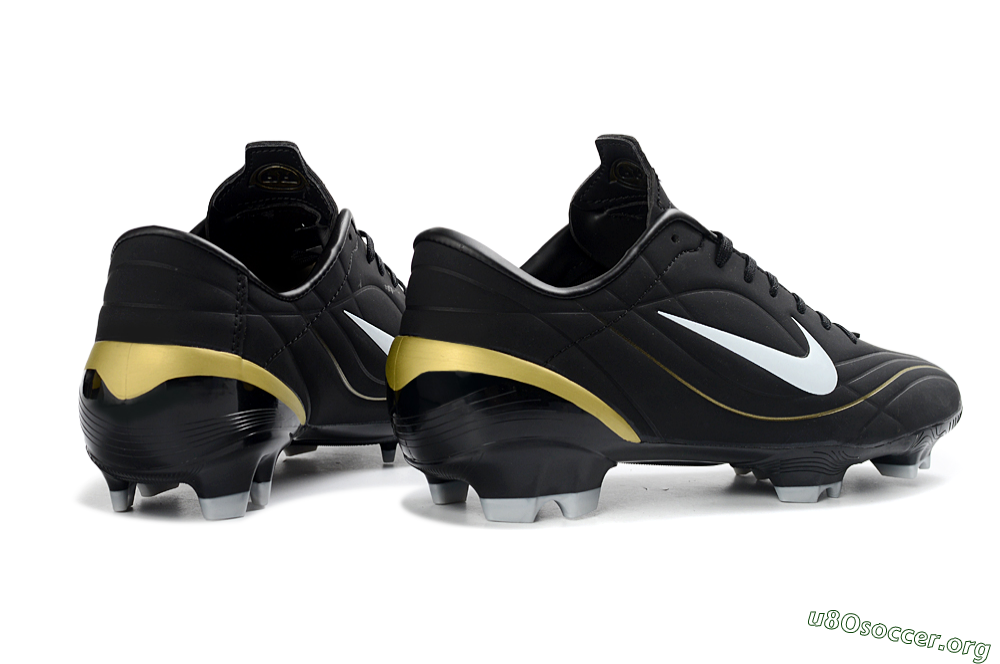 Nike Mercurial Vapor R9 FG Football Boots - Black/Gold Accent/White Detail 6