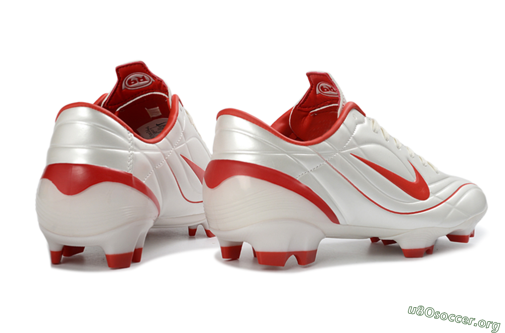 Nike Mercurial Vapor R9 FG Football Boots - White/Fiery Red/Sleek Silver 6