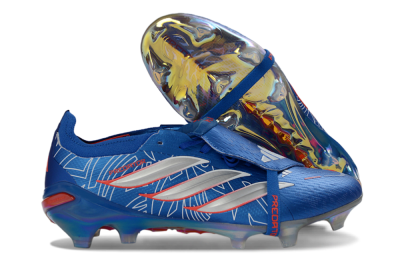 Adidas Predator 26 Elite Fold-Over Tongue FG Football Boots - Blue/Electric Blue/Fiery Red