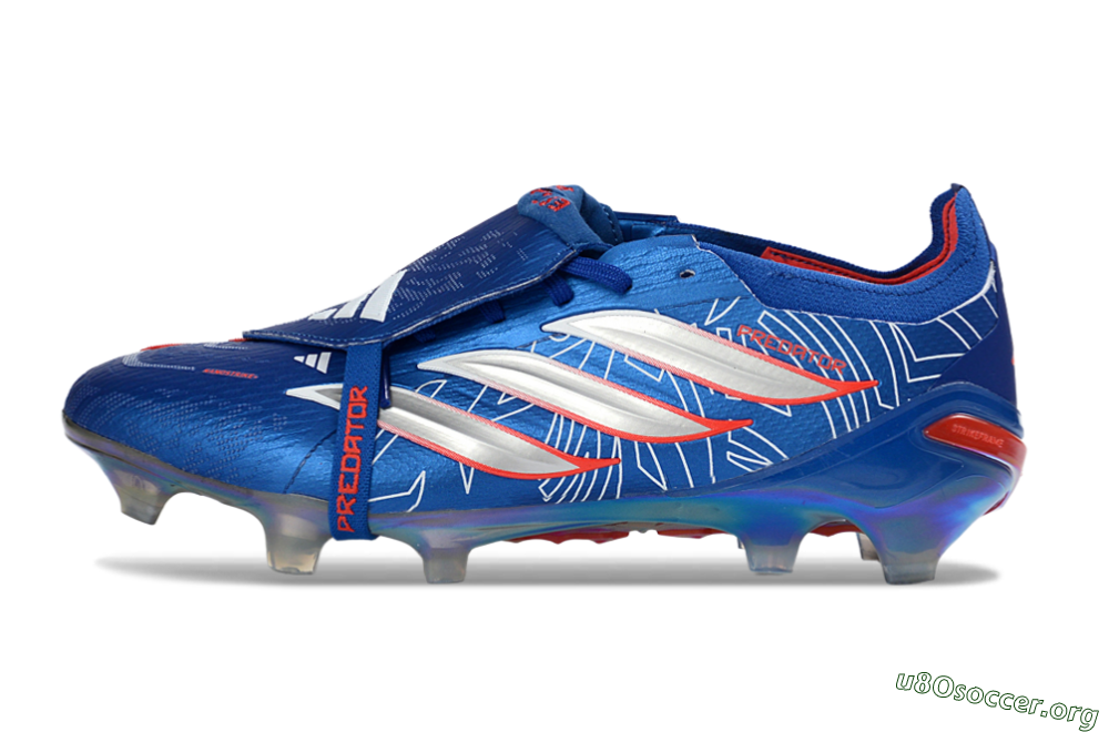 Adidas Predator 26 Elite Fold-Over Tongue FG Football Boots - Blue/Electric Blue/Fiery Red 3