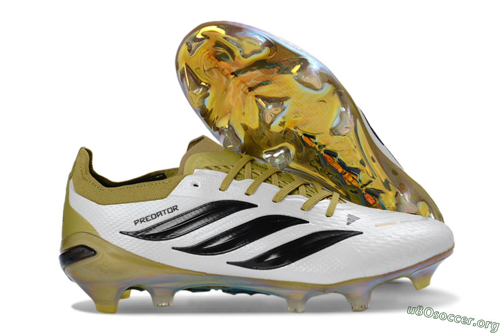 Adidas Predator 26 Elite FG Football Boots - White/Gold/Black 2