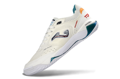 Joma Top Flex IC Football Shoes - White/Teal/Sunset Orange