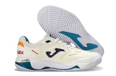 Joma Top Flex IC Football Shoes - White/Teal/Sunset Orange