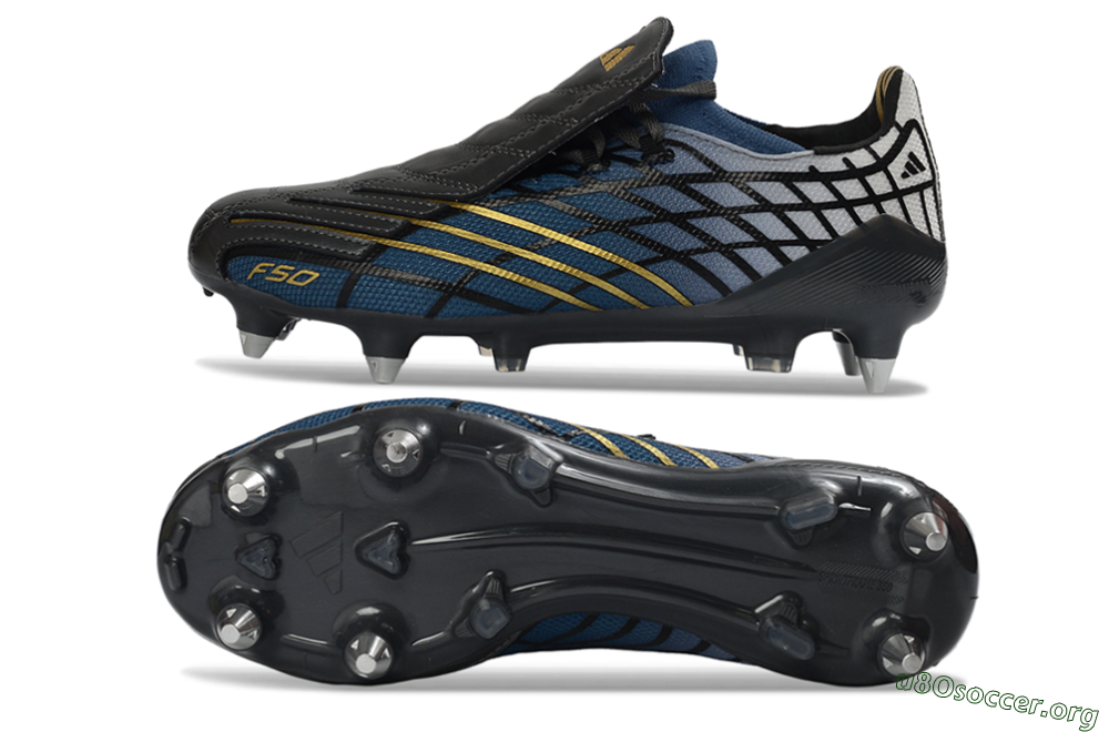 Adidas F50 Spider Elite SG Football Boots - Blue/Night Sky/Golden Accent 1