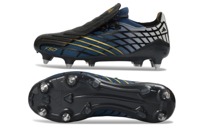 Adidas F50 Spider Elite SG Football Boots - Blue/Night Sky/Golden Accent