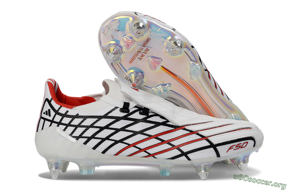 Adidas F50 Spider Elite SG Football Boots - White/Crimson/Jet Black 2