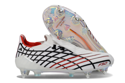 Adidas F50 Spider Elite SG Football Boots - White/Crimson/Jet Black