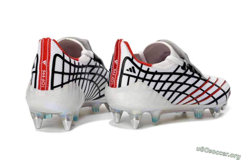Adidas F50 Spider Elite SG Football Boots - White/Crimson/Jet Black 6