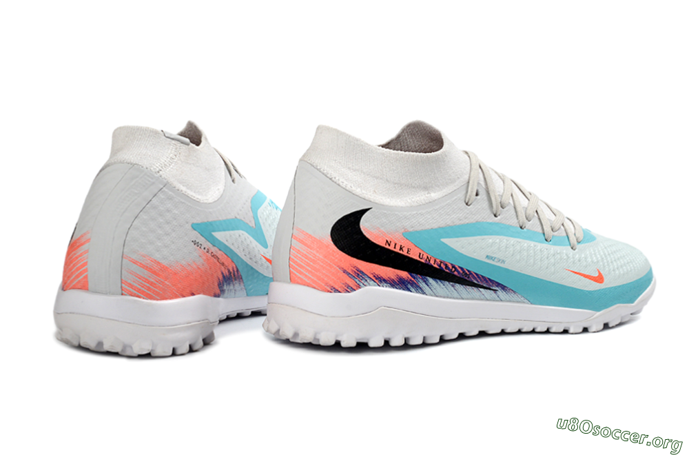 Nike Phantom 6 Elite High TF Football Shoes - Turquoise/Coral/White 6