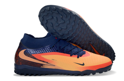 Nike Phantom 6 Elite High TF Football Shoes - Orange/Navy Blue/Fired Brick