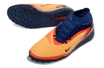 Nike Phantom 6 Elite High TF Football Shoes - Orange/Navy Blue/Fired Brick