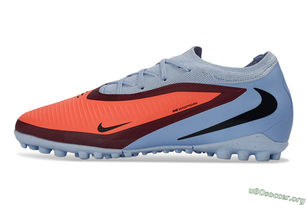 Nike Phantom 6 Elite Low TF Football Shoes - Orange/Sky Blue/Crimson 3