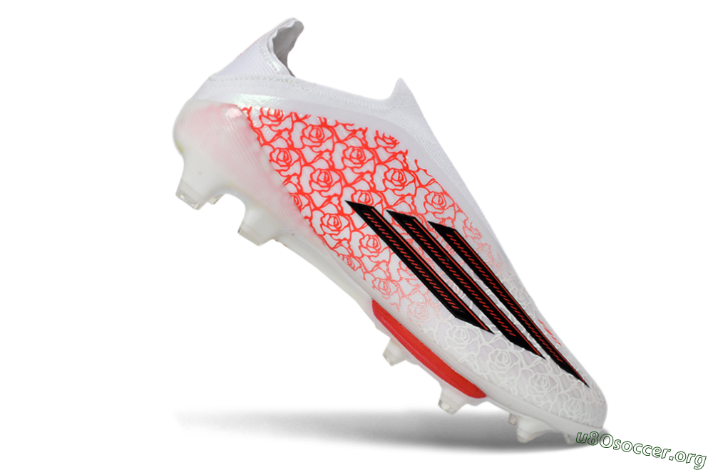 Adidas F50+ Elite Lightstrike Pro Laceless FG Football Boots - White/Crimson Glow/Black Shadow 5