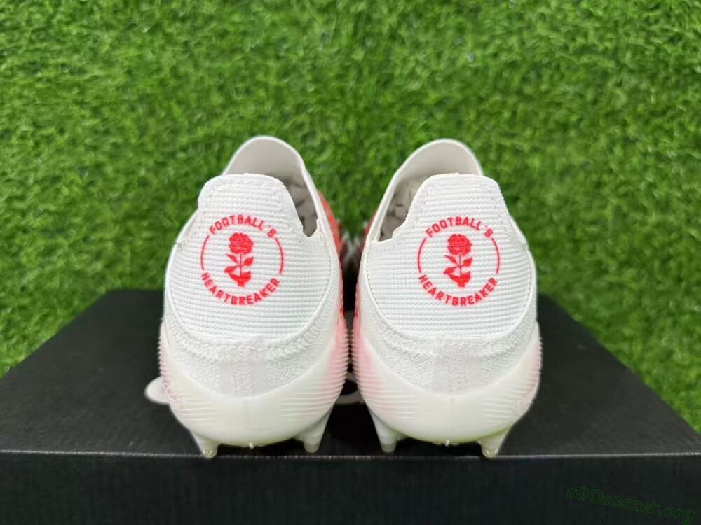 Adidas F50+ Elite Lightstrike Pro Laceless FG Football Boots - White/Crimson Glow/Black Shadow