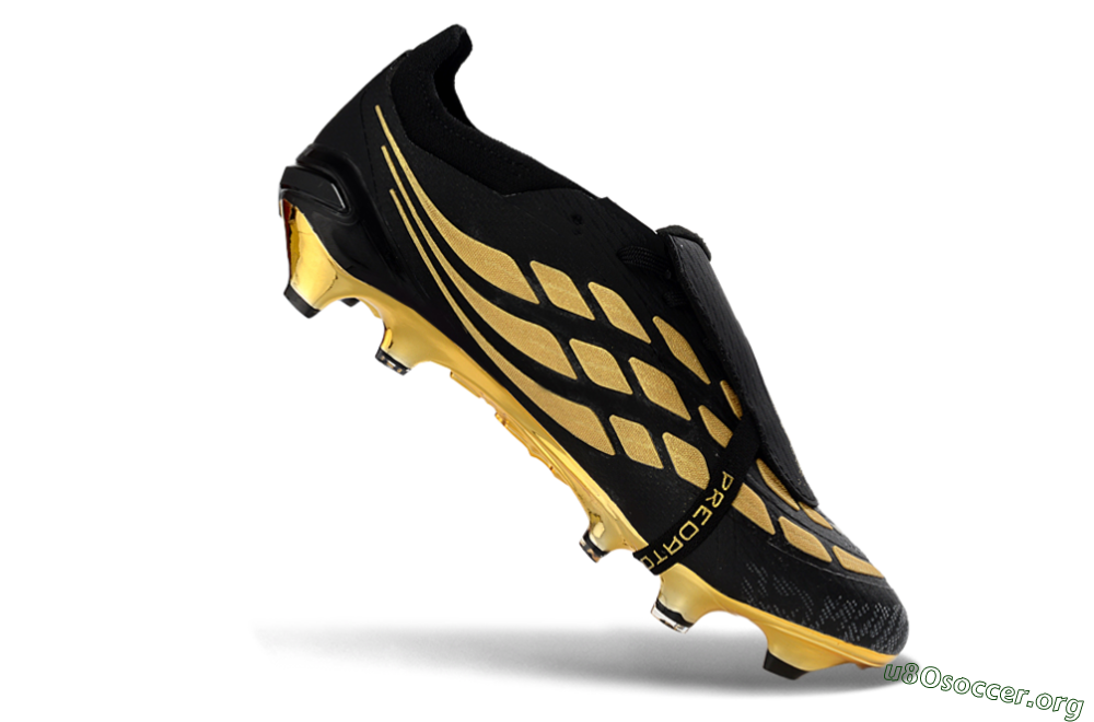 Adidas Predator 26 Elite Fold-Over Tongue FG Football Boots - Black/Gold Accent/Black Base 4