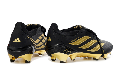 Adidas Predator 26 Elite Fold-Over Tongue FG Football Boots - Black/Gold Accent/Black Base