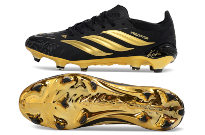 Adidas Predator 26 Elite FG Football Boots - Black/Metallic Gold/Onyx Black