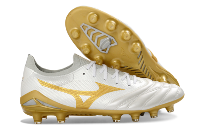 Mizuno Morelia Neo 4 FG Football Boots - White/Golden Glow/Soft Grey