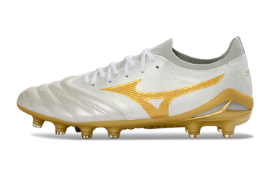 Mizuno Morelia Neo 4 FG Football Boots - White/Golden Glow/Soft Grey