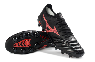 Mizuno Morelia Neo 4 FG Football Boots - Black/Crimson Red/Graphite Grey