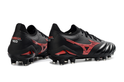 Mizuno Morelia Neo 4 FG Football Boots - Black/Crimson Red/Graphite Grey