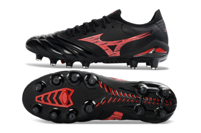 Mizuno Morelia Neo 4 FG Football Boots - Black/Crimson Red/Graphite Grey