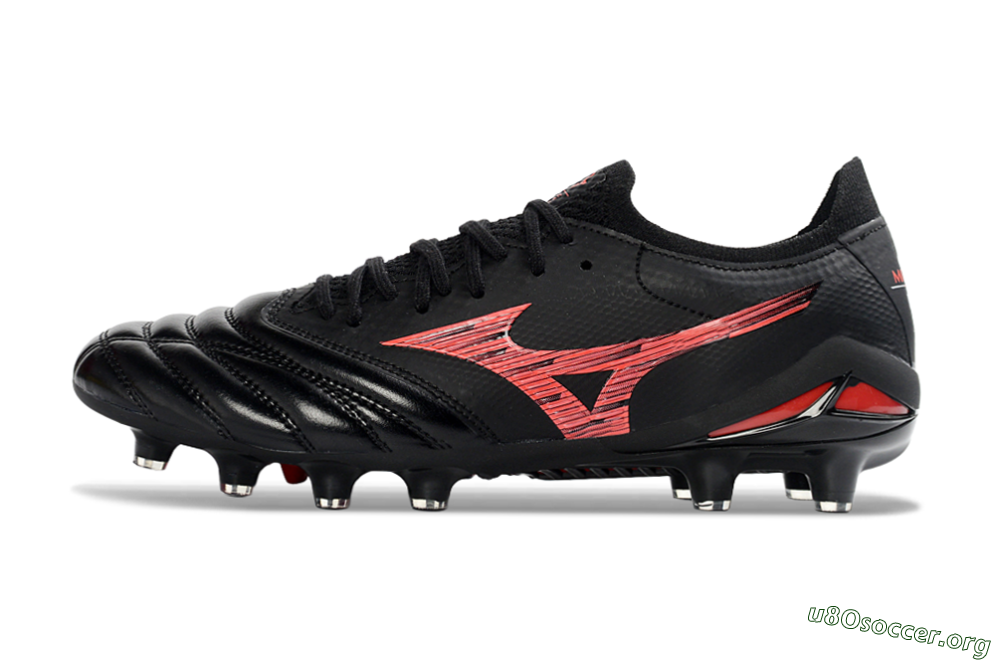 Mizuno Morelia Neo 4 FG Football Boots - Black/Crimson Red/Graphite Grey 3