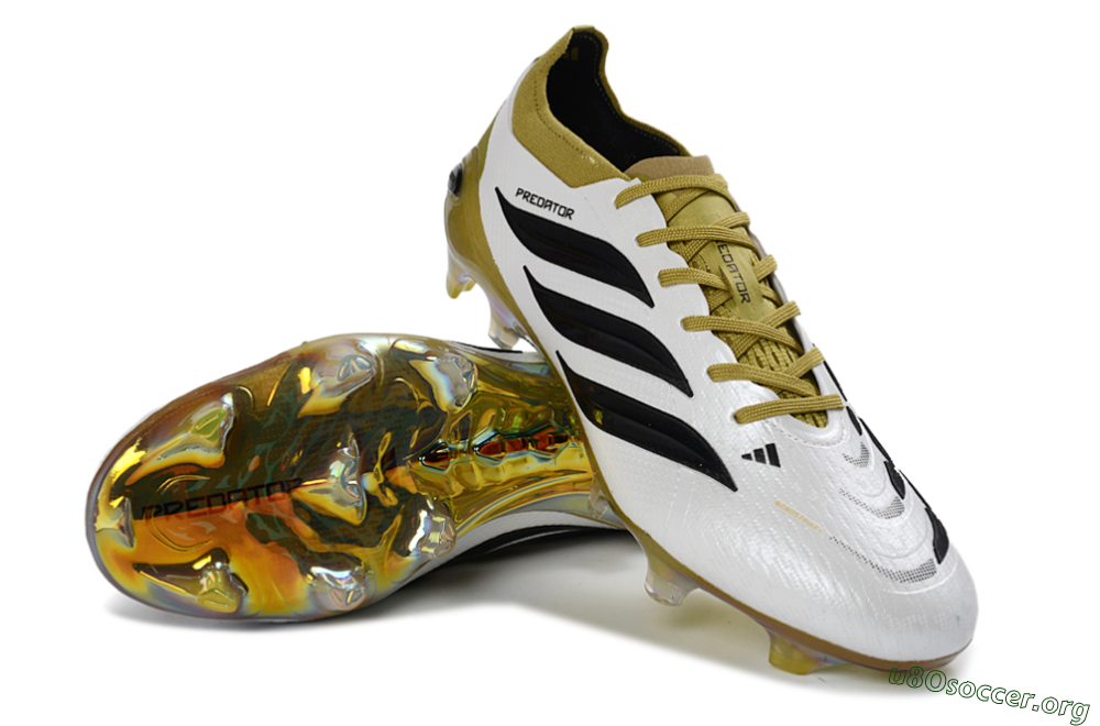 Adidas Predator 26 Elite FG Football Boots - White/Golden Olive/Black 0