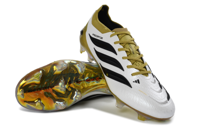 Adidas Predator 26 Elite FG Football Boots - White/Golden Olive/Black