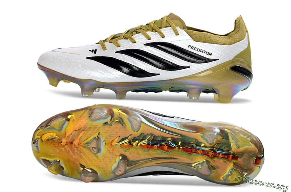 Adidas Predator 26 Elite FG Football Boots - White/Golden Olive/Black 1