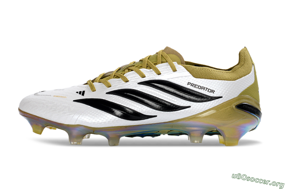 Adidas Predator 26 Elite FG Football Boots - White/Golden Olive/Black 3
