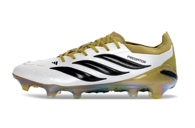 Adidas Predator 26 Elite FG Football Boots - White/Golden Olive/Black