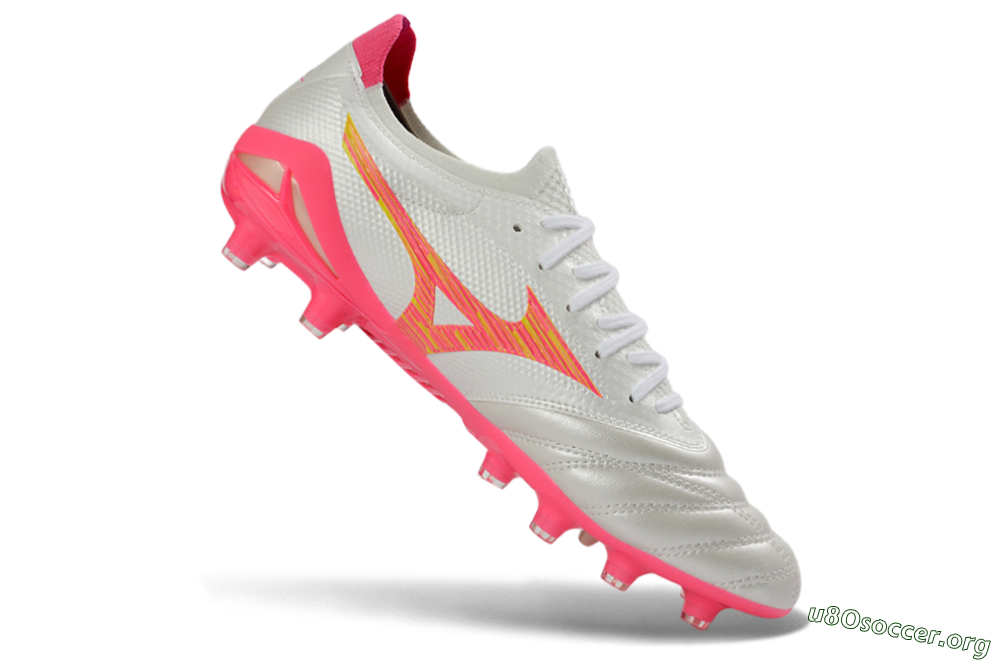 Mizuno Morelia Neo 4 FG Football Boots - White/Neon Pink/Sunny Yellow 4