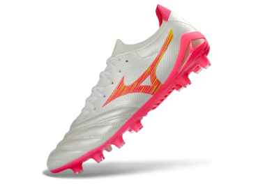 Mizuno Morelia Neo 4 FG Football Boots - White/Neon Pink/Sunny Yellow