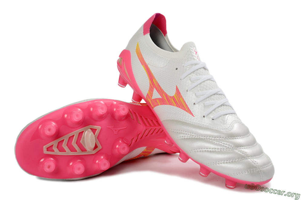 Mizuno Morelia Neo 4 FG Football Boots - White/Neon Pink/Sunny Yellow 0