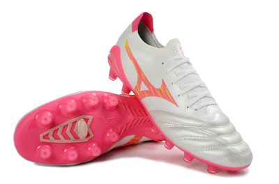 Mizuno Morelia Neo 4 FG Football Boots - White/Neon Pink/Sunny Yellow